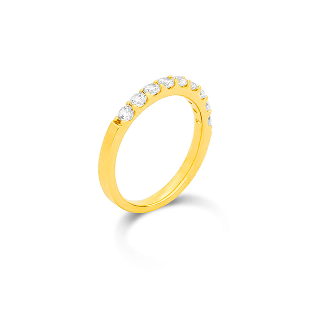 Anel Aparador Life Vivara em Prata 925 Banhado Ouro 18k com Zircônias