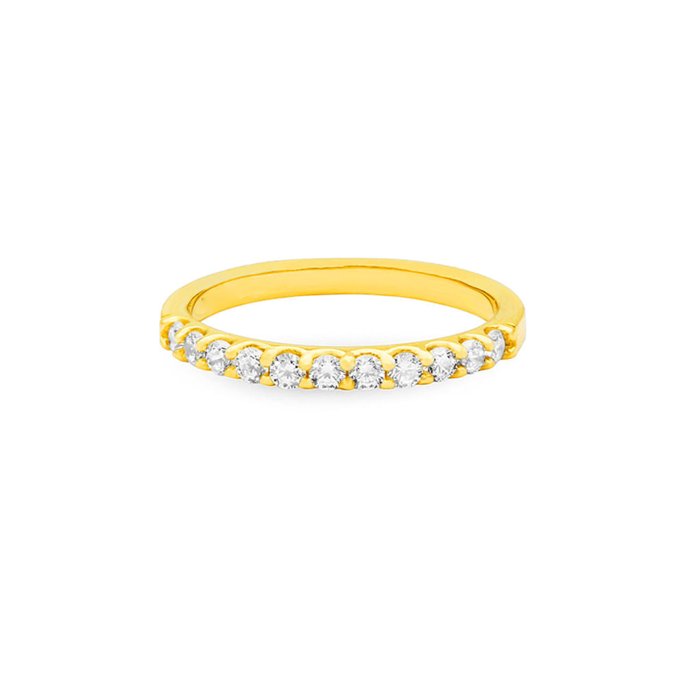 Anel Aparador Life Vivara em Prata 925 Banhado Ouro 18k com Zircônias