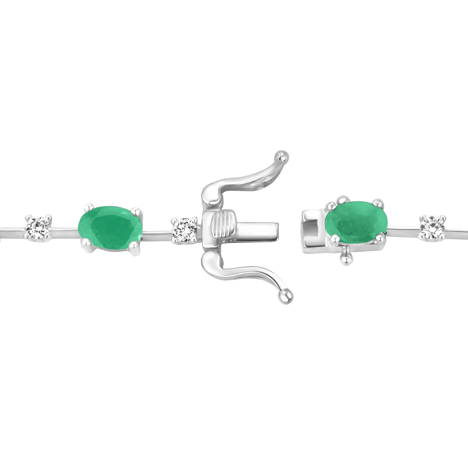 Colar Duquesa Luxuoso Ouro Branco 18k, Esmeraldas Vibrantes e Diamantes Brilhantes 1,51ct