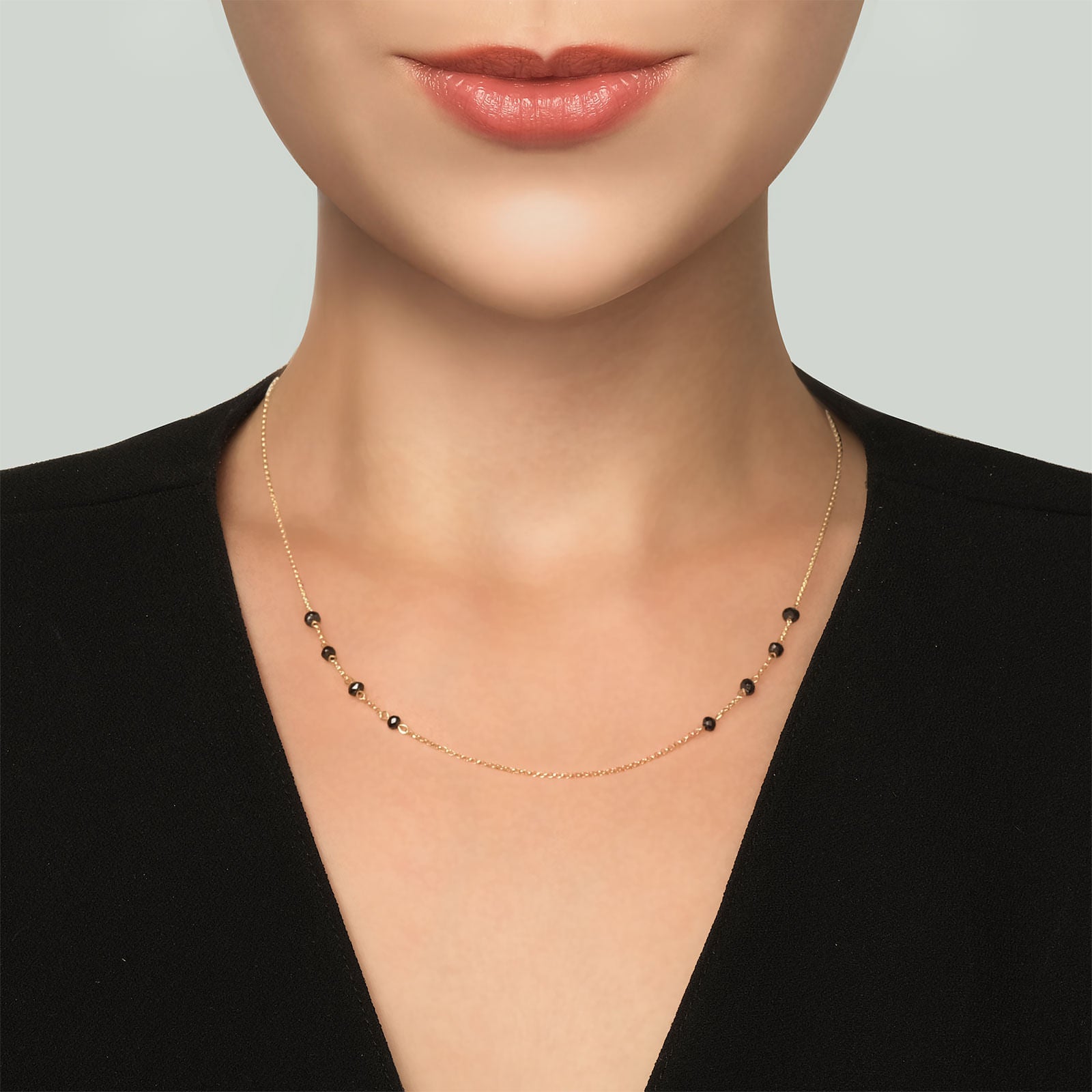 Colar Gold Stone Vivara Ouro Amarelo 18k Espinélios Brilhantes, 45cm Elegância Radiante