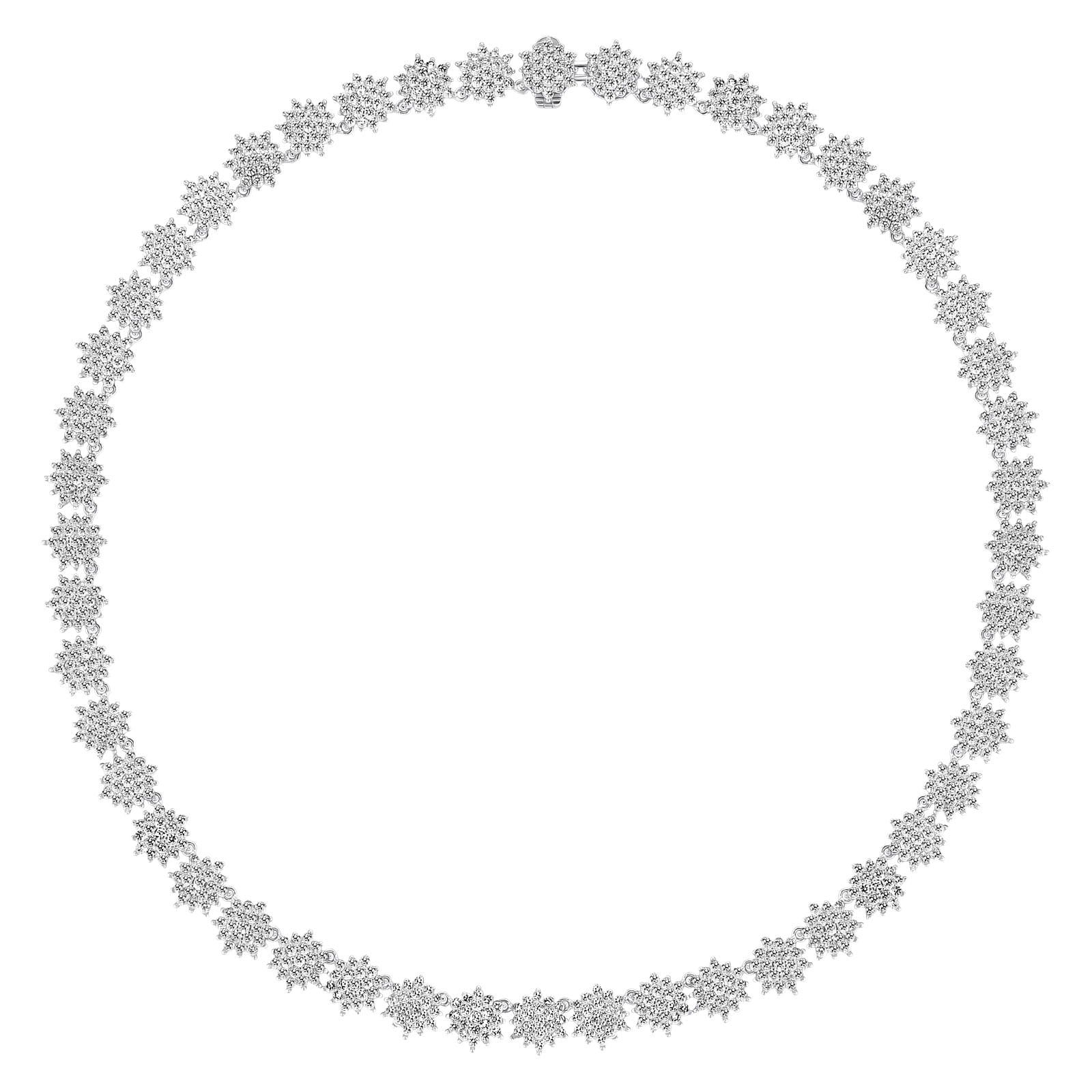 Colar Lyra II Luxuoso Ouro Branco 18k com Deslumbrantes Diamantes 13,22 Quilates