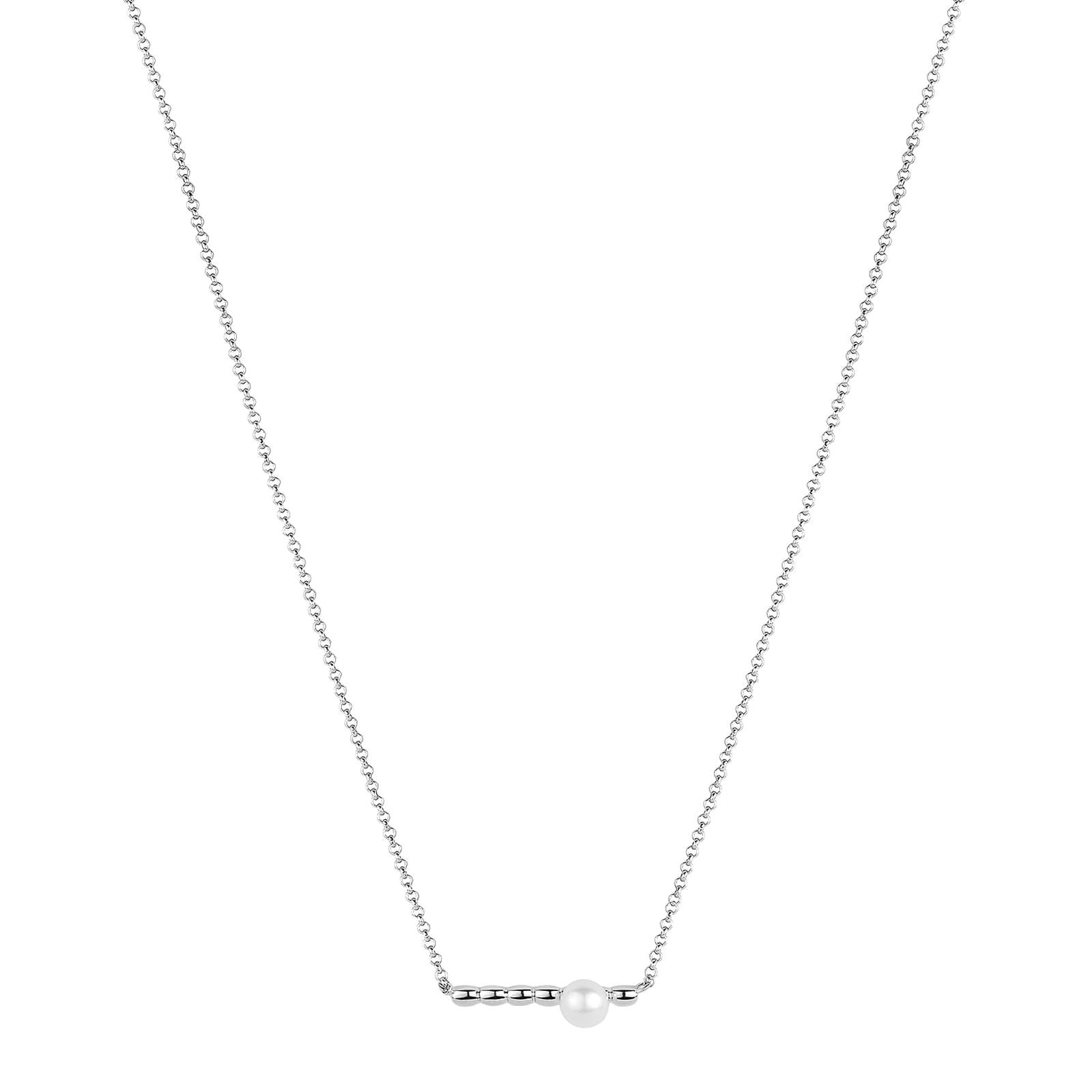 Colar Elegante de Pérola Natural em Prata 925, 45cm, Joia Feminina Vivara