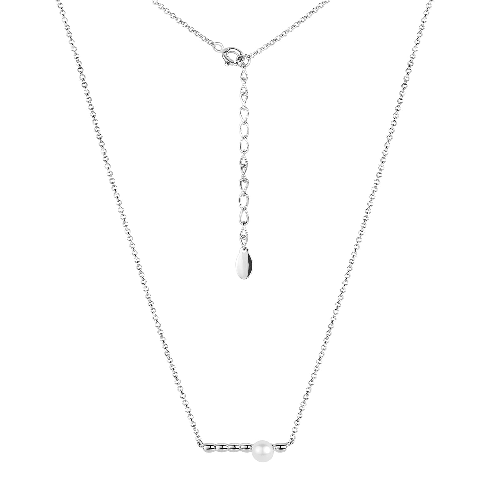 Colar Elegante de Pérola Natural em Prata 925, 45cm, Joia Feminina Vivara