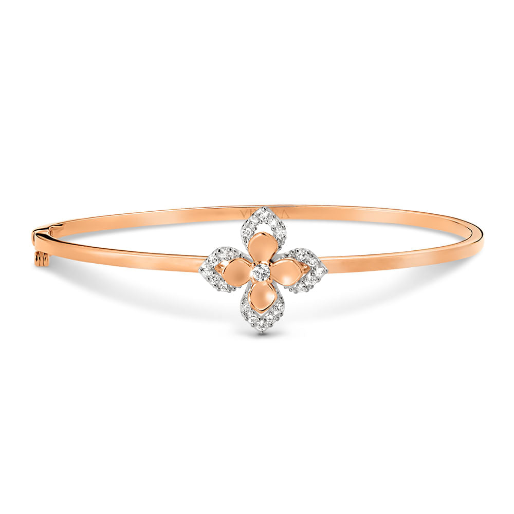 Pulseira Giardino Vivara Ouro Rosé Branco 18K Diamantes Design Floral Exclusivo