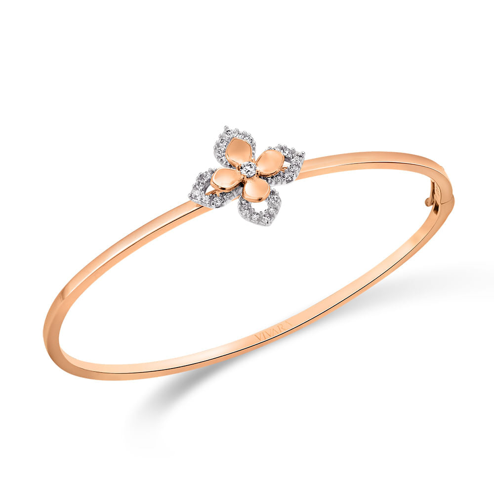 Pulseira Giardino Vivara Ouro Rosé Branco 18K Diamantes Design Floral Exclusivo