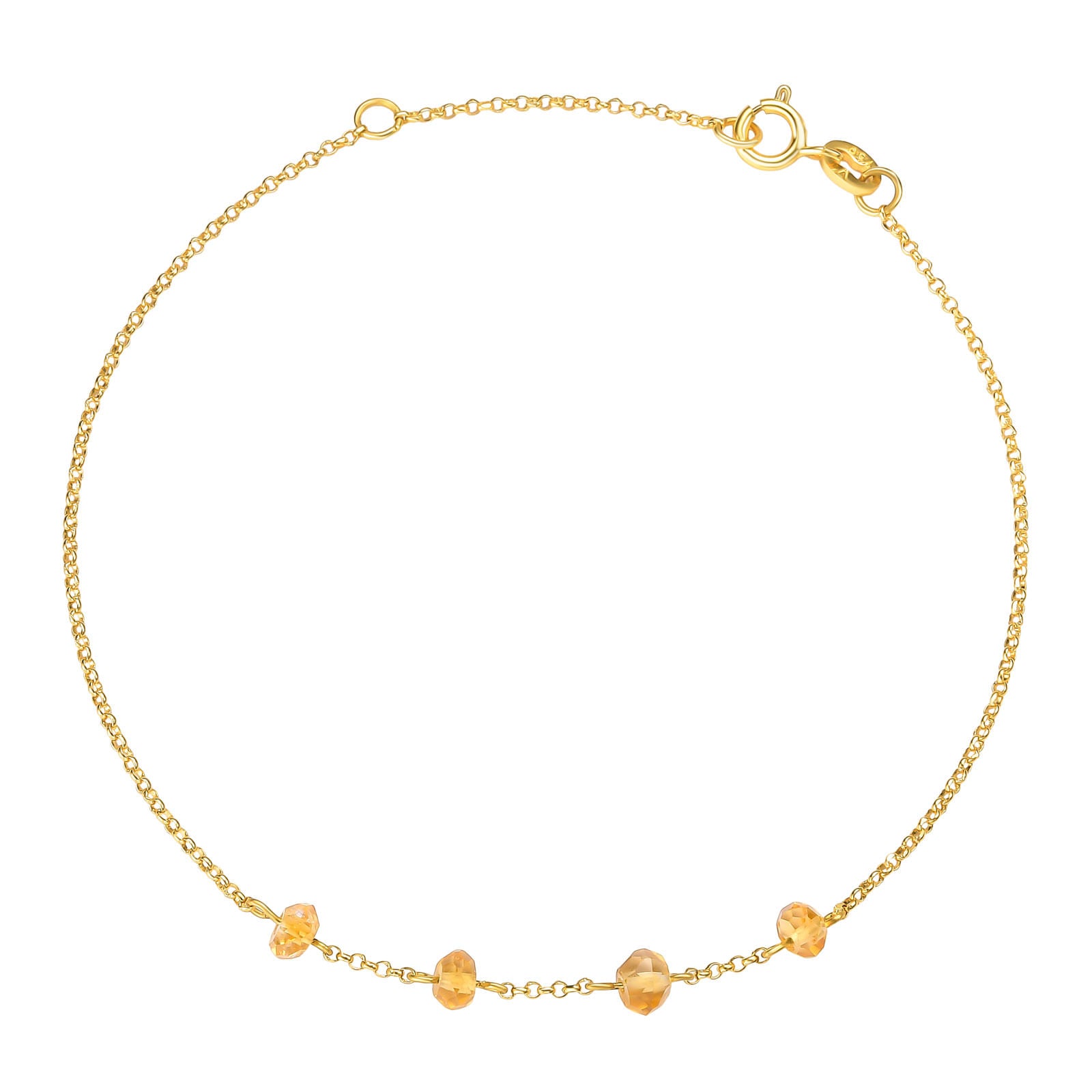 Pulseira Gold Stone Vivara Feminina Ouro Amarelo 18k Citrino Brilhante Gema Natural