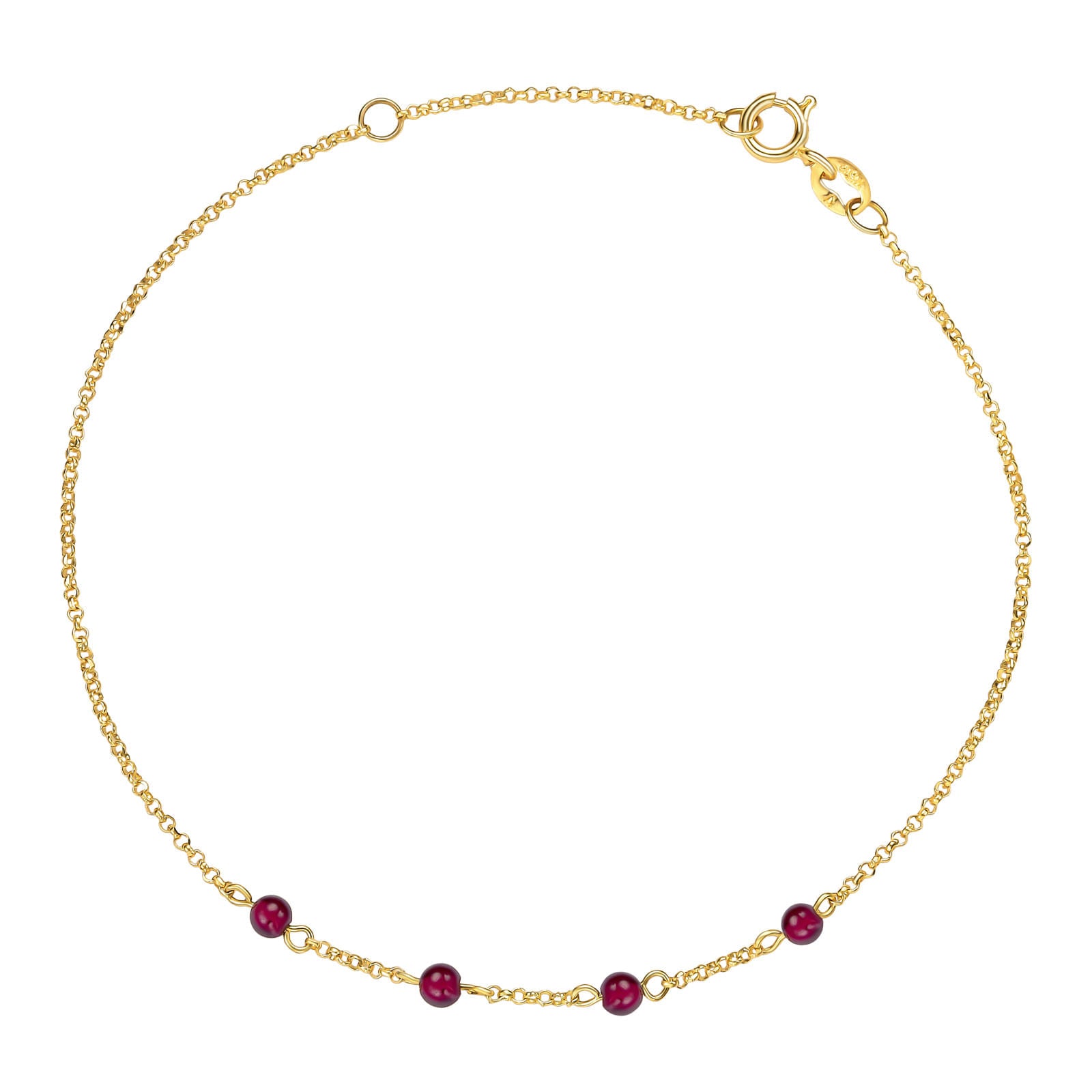 Pulseira Gold Stone Vivara Ouro Amarelo 18k Rodolita Genuína Elegância Feminina