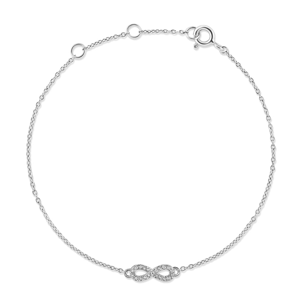 Pulseira Petit Infinito Vivara Prata 925 Topázios Incolores - Elegância Eterna Delicada