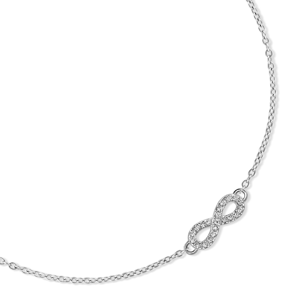 Pulseira Petit Infinito Vivara Prata 925 Topázios Incolores - Elegância Eterna Delicada