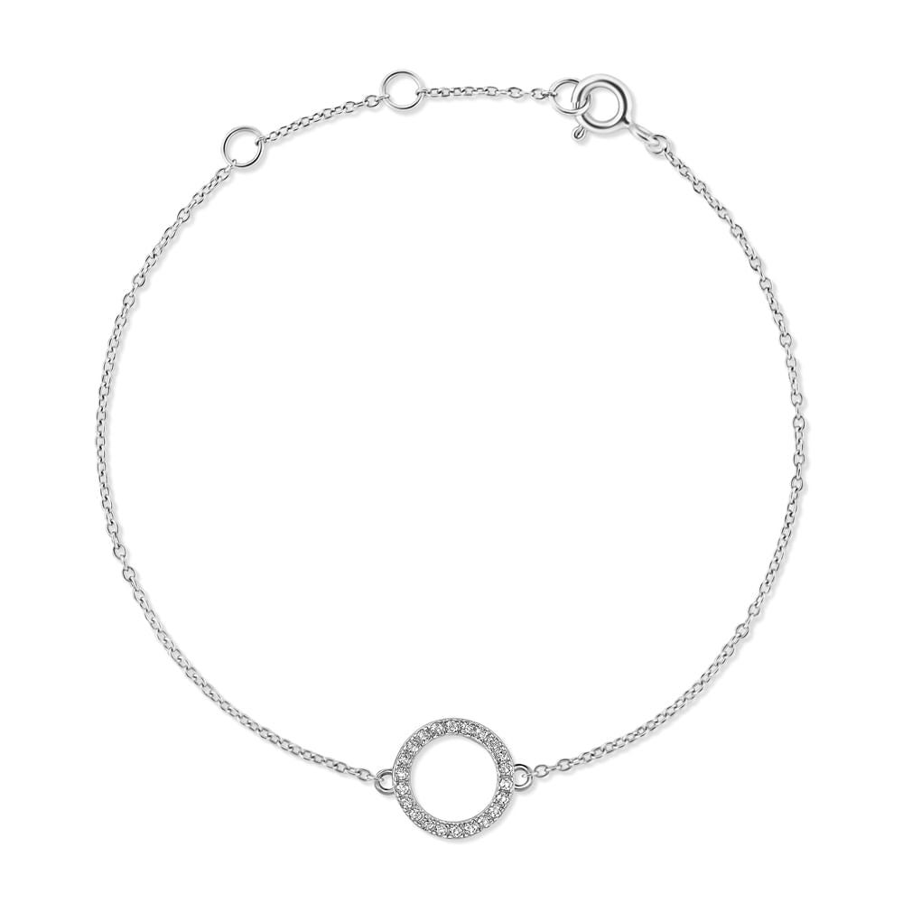 Pulseira Petit Vivara Prata 925 Genuína com Topázios Incolores Brilhantes Elegante