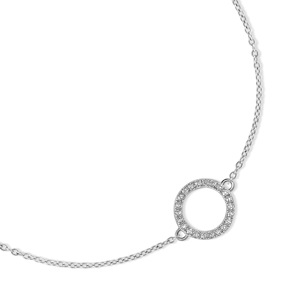 Pulseira Petit Vivara Prata 925 Genuína com Topázios Incolores Brilhantes Elegante
